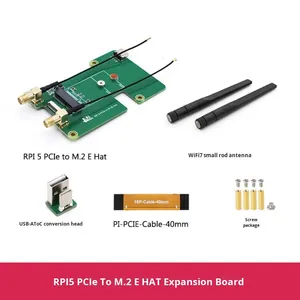 محول بطاقة شبكة لاسلكية عالي الجودة من PCIe إلى M.2 مخصص لـ <span class=keywords><strong>Raspberry</strong></span> <span class=keywords><strong>Pi</strong></span> 5، يدعم USB بجهد 5 فولت وWiFi6/WiFi7 المدمج - Product Image 6