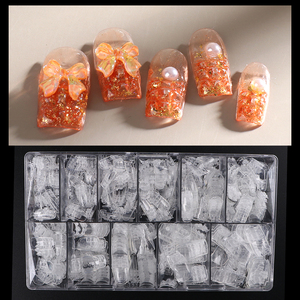 500 Pièces Pointes d'Ongles Colorées Verrées Transparentes Capsules d'Ongles Complètes Cercueil avec Boîte d'Emballage pour Ongles Artificiels - Product Image 2