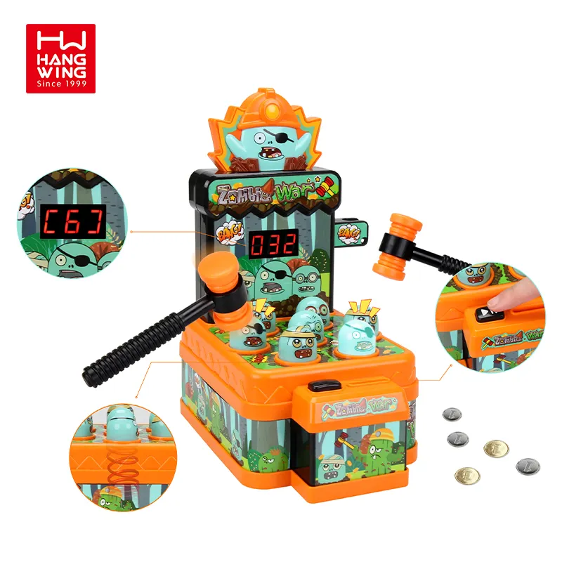 बच्चों के शैक्षिक खिलौना मिनी इलेक्ट्रॉनिक हम्सटर खेल मशीन प्रकाश और संगीत के साथ मजेदार ज़ोंबी spiel ज़ोंबी खेल