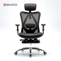 Sihoo M18 Gris Chaise d'ordinateur 2D Lombaire et accoudoirs 130 ° Layback W-Coussin de soutien Base pivotante à 360 °