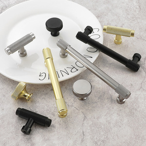 Modern Minimalist Aluminum Alloy Cabinet Handles Bar Shape Gold <b>Black</b> Drawer <b>Knob</b> Durable Furniture Hardware - Product Image 2