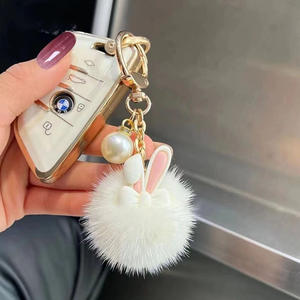 <span class=keywords><strong>Porte</strong></span>-clés Lapin en Peluche Mignon, <span class=keywords><strong>Pompon</strong></span> Lapin en Fourrure, Breloque de Sac Kawaii, Poupée Animale Moelleuse, <span class=keywords><strong>Porte</strong></span>-clés de Voiture, Peluche Tendance Douce en Gros - Product Image 4