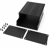 Boîtier en aluminium extrudé 106*55mm, anodisé argenté transparent, avec plusieurs fentes, extrémités ouvertes pour instrumentation