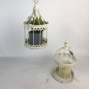 Décorwell Élégant <span class=keywords><strong>Mini</strong></span> <span class=keywords><strong>Cage</strong></span> à Oiseaux en Fer Métal Porte-Bougie Fait Main en Maille Filée Creuse pour la Décoration de la Maison - Product Image 1