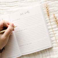 LABON Couverture en lin Journal de grossesse Hello Little Mama Planner New Mom Diary Rendez-Vous Book Gender Neutral Keepsake