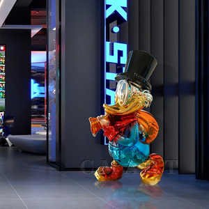 Venta Directa al por Mayor Nuevo Diseño Famosa Estatua de Pato Scrooge Modelo de Pato Donald con Bolsa de Dinero Escultura de Resina - Product Image 2