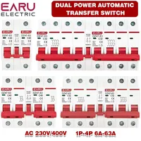 Disjoncteur de Verrouillage Manuel à Double Alimentation pour Rail Din, 1P + 1P 2P + 2P 3P + 3P 4P + 4P MTS, MCB