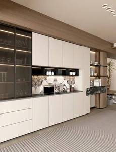 Buffet moderne en bois fait main avec <span class=keywords><strong>étagères</strong></span> de présentation réglables et <span class=keywords><strong>console</strong></span> pour hall d'entrée Villa Decor - Product Image 2