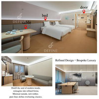 Meubles de chambre d'hôtel modernes et écologiques en panneaux de bois, directement de l'usine, personnalisables, ensembles de meubles de chambre pour hôtel cinq étoiles