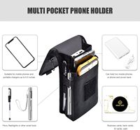 Telefoonriemtas met riemclip en karabijnhaak, stevige telefoonholster voor iPhones 16/15/14 Pro Max & Samsung telefoons