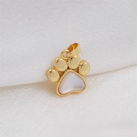 YEHHY Aksesori Liontin DIY Berbentuk Jejak Kaki Unik dengan Cangkang Alami, Aksesori Liontin Kalung Cakar Kucing Anjing Beruang yang Lucu