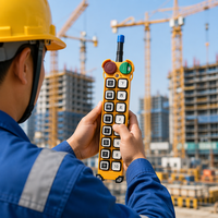 F24-16S Telecrane Style 16 Channel Industrial Wireless Remote Control Tahan Air IP65 untuk Hoist Winch