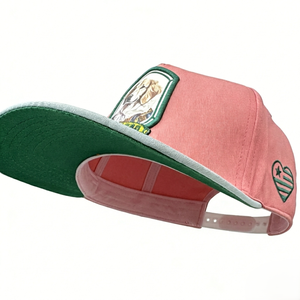 Cappellini Snapback Premium <span class=keywords><strong>Rosa</strong></span> Sportivi Nuovi a 5 Pannelli Personalizzati con Visiera Piatta, Ricamo Cane, Logo Patch Stampa 3D, Bicolore Cucito - Product Image 3