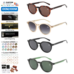 <span class=keywords><strong>Gafas</strong></span> <span class=keywords><strong>de</strong></span> <span class=keywords><strong>Sol</strong></span> Redondas <span class=keywords><strong>de</strong></span> Acetato Estilo Steampunk Vintage con Logotipo Personalizado, Marca Privada OEM, Montura Pequeña Clásica y Elegante, Lentes <span class=keywords><strong>de</strong></span> <span class=keywords><strong>Sol</strong></span> Unisex - Product Image 1