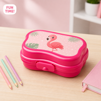 Boîte à lunch pour enfants en plastique 3D, style mignon, avec couvercle en plastique, stockage alimentaire écologique pour l'école et le camping