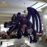 Dragon noir gonflable personnalisé, décoration pour halloween, livraison gratuite