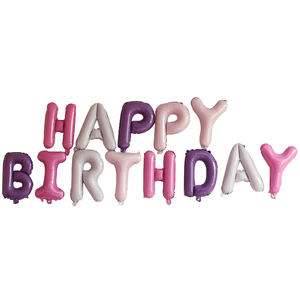 Vente chaude <span class=keywords><strong>PANTONE</strong></span> 16 pouces violet et rose "JOYEUX ANNIVERSAIRE" lettres feuille d'hélium ballons bannière ensemble - Product Image 4