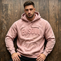 Sweat à capuche oversize en molleton bouclette 420 GSM délavé à l'acide, uni, avec logo personnalisé en relief, pour homme, style streetwear