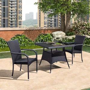 Ensemble <span class=keywords><strong>de</strong></span> table et chaises <span class=keywords><strong>de</strong></span> salle <span class=keywords><strong>à</strong></span> manger en acier et rotin PE, empilables, pour extérieur, hôtel, villa, patio, <span class=keywords><strong>jardin</strong></span> - <span class=keywords><strong>Prix</strong></span> <span class=keywords><strong>de</strong></span> gros - Product Image 1