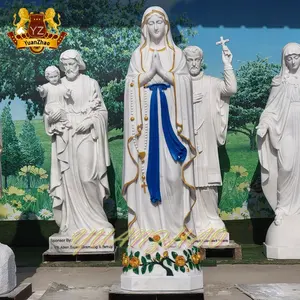 Décoration Chrétienne Personnalisée Catholique Marbre Pierre Vierge Marie Sculpture Religieuse Taille Réelle Statue en Marbre
