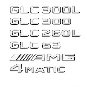 Badge arrière pour <span class=keywords><strong>Mercedes</strong></span> Benz GLC43 AMG, logo GLC63 GLC200 GLC300, badge latéral <span class=keywords><strong>noir</strong></span>, badge modifié, lettre en plastique, autocollant de voiture - Product Image 1