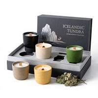 Coffret cadeau de bougies aromatiques Tundra Islandaise, mèche en bois, cire de soja, fait main, décoration d'intérieur, cadeau d'anniversaire