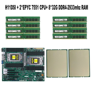 H11dsi Bo mạch chủ + 2X AMD epyc 7551 CPU + 8x32GB 2666MHz RAM + 2X TR4-SP3 280W Cooler Fan + P40 24GB GPU * 1 + GPU Fan - Product Image 2
