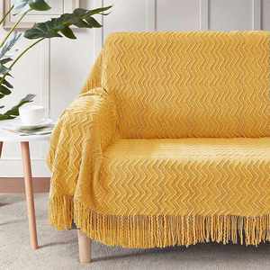 NEW Super Soft Acrylic Textured Solid Decorative <b>Throw</b> Lightweight Knitted Blanket <b>for</b> <b>Bed</b> and Sofa - Product Image 5