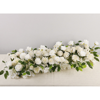 Guirlande de fleurs artificielles en soie pour événements et fêtes, chemin de table en roses artificielles, centre de table blanc pour décoration de mariage
