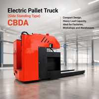 Transpalette Électrique Robuste 10000kg avec Plateforme pour Conducteur, 48V AC, Direction Électrique, pour Transport en Usine