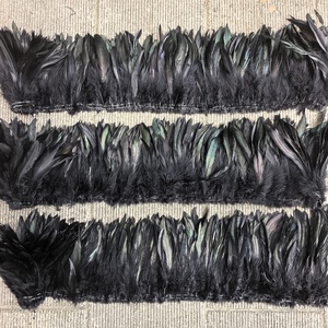 Vente en gros de rouleaux de plumes de coq noires Schlappen de 20-25 cm pour la confection de mouches de pêche, les décorations de carnaval <span class=keywords><strong>et</strong></span> de costumes - Product Image 1