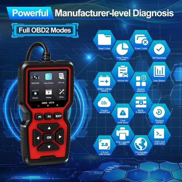 OBD2 Scanner & Car Diagnostic Tool - Advanced OBD Scanner & OBD Reader | Diagnostic Machine for All Cars