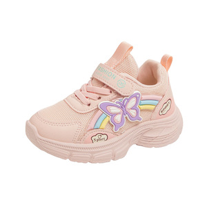 Sneakers scollate da ragazza Premium fodera superiore in cotone in rete sintetica per la primavera autunno che corre alla moda <span class=keywords><strong>scarpe</strong></span> <span class=keywords><strong>sportive</strong></span> per bambini in gomma morbida - Product Image 3