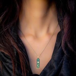 Collar de cartucho egipcio 316l Acero inoxidable Pvd plateado joyería <span class=keywords><strong>jeroglífico</strong></span> símbolos tableta collar de <span class=keywords><strong>alfabeto</strong></span> egipcio - Product Image 4