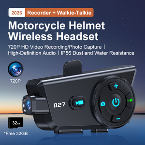 Cámara para casco Q27 con Bluetooth, intercomunicador y grabadora para cascos de motocicleta, con cámara de 720p - Product Image 2