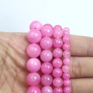 Cuentas Sueltas Redondas de <span class=keywords><strong>Jade</strong></span> Dong Ling con Degradado Rosa Cereza Natural, Venta al por Mayor, Suministros para Hacer Joyas, Pulseras y Collares - Product Image 2