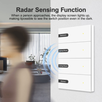 Interrupteur mural intelligent Zigbee DIY avec écran d'affichage et panneau en verre, compatible Tuya Alexa Google Home, 1 à 4 gangs