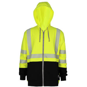 Sudadera con capucha ignífuga de alta visibilidad con cinta reflectante, ropa de trabajo para seguridad, material y peso personalizables - Product Image 1