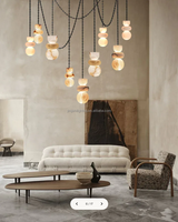 Lustres en laiton et albâtre, luminaires suspendus, luxe moderne pour la maison, îlot de cuisine, entrée, grand hall, salon