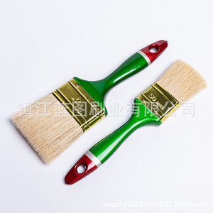 Pinceaux plats à poils de porc 22, manche vert, pour peinture domestique, fabricant Zhenjiang - Product Image 3