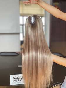 Top Quality Real Human <b>Hair</b> Toppers Straight <b>Texture</b> European <b>Hair</b> Topper Highlight Color Toppers for Women - Product Image 5