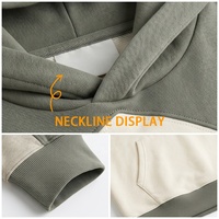 Sweat-shirts pour hommes personnalisés, lavage enzymatique, broderies appliquées, patchwork, teinture au corps, 100% coton, coupe ample, col roulé, hiver
