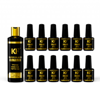 Kit de gel de base en caoutchouc de qualité professionnelle et de top coat trempé, haute brillance, anti-rayures, longue tenue