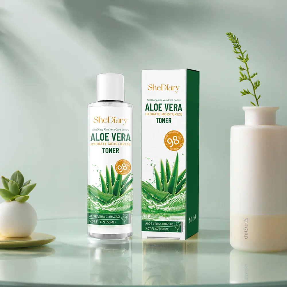 Shelabel Private Label Aloe Vera Toner kore cilt bakımı yatıştırıcı ferahlatıcı ve sakinleştirici yüz cilt toneri toptan