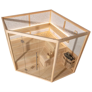 غرفة ساونا كهربائية حديثة من الخشب الصلب مع موقد للاستخدام الداخلي تتسع لـ 6 أشخاص - Product Image 2