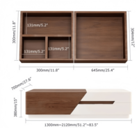 Nouvelle table de télévision et table basse en bois extensibles en noyer blanc personnalisées et minimalistes modernes avec grand espace de rangement