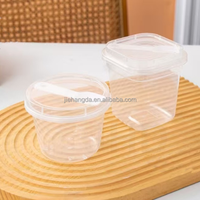 En Stock 280ml 220ml Boîtes à Gâteaux Plastique PP pour Desserts, Pots à Yaourt, Glace, Gelée, Pouding, Lait, avec Couvercle et Cuillère