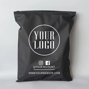 Hot Selling Customized Black Clothing <strong>Zip</strong> Lock Poly Bags for Packaging Hoodie <strong>Pouch</strong> Custom Logo Printed Zipper Plastic Bags - Product Image 1