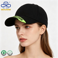 2026 Bestseller Schwarze 5-Panel 100% Polyester Velours Baseballkappe mit Neongrünem Brightshow-Druck Gestreift Unisex