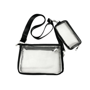Sac bandoulière unisexe en PVC transparent avec fermeture éclair, imperméable, pour toutes les saisons, voyages et usage quotidien - Product Image 1